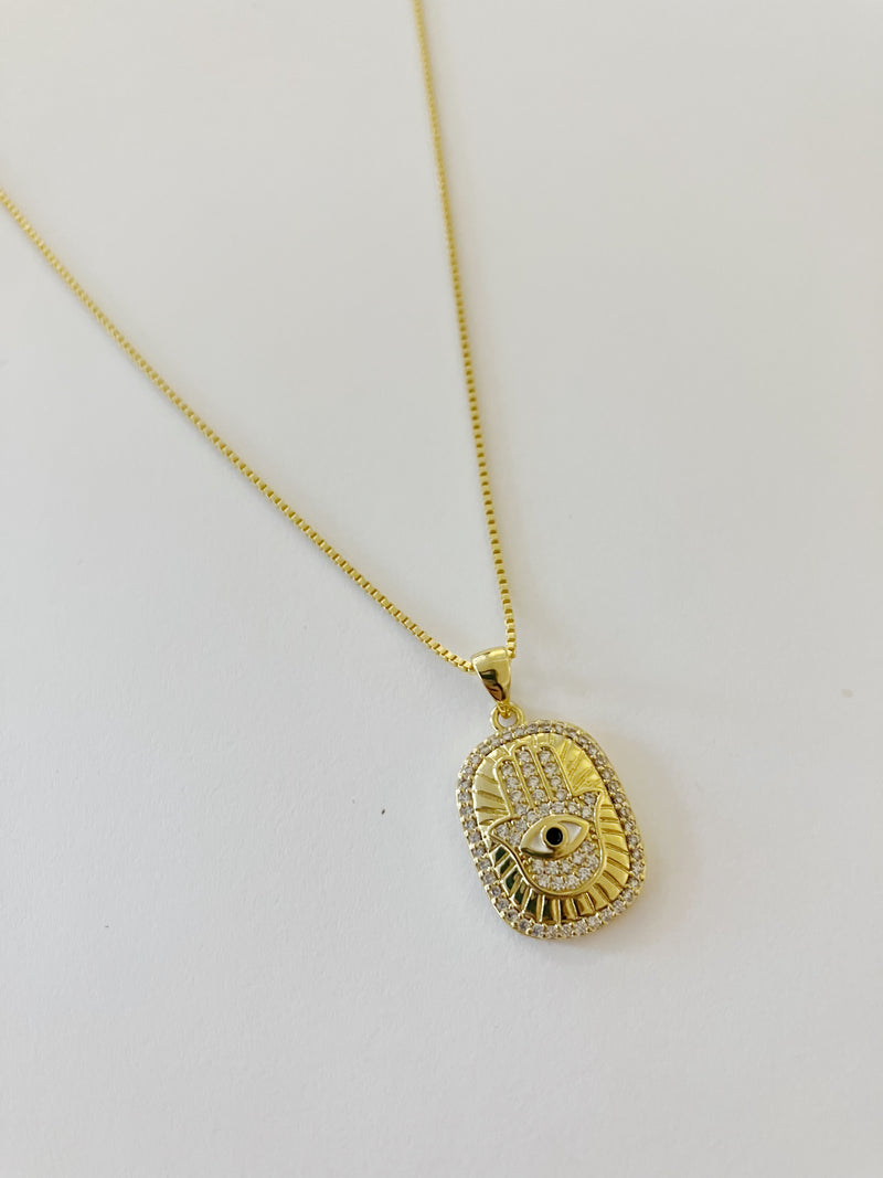 CZ Hamsa Pendant