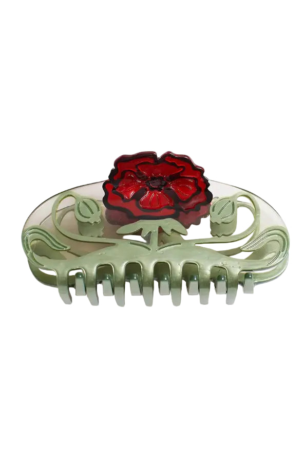 Wild Poppy Claw Clip