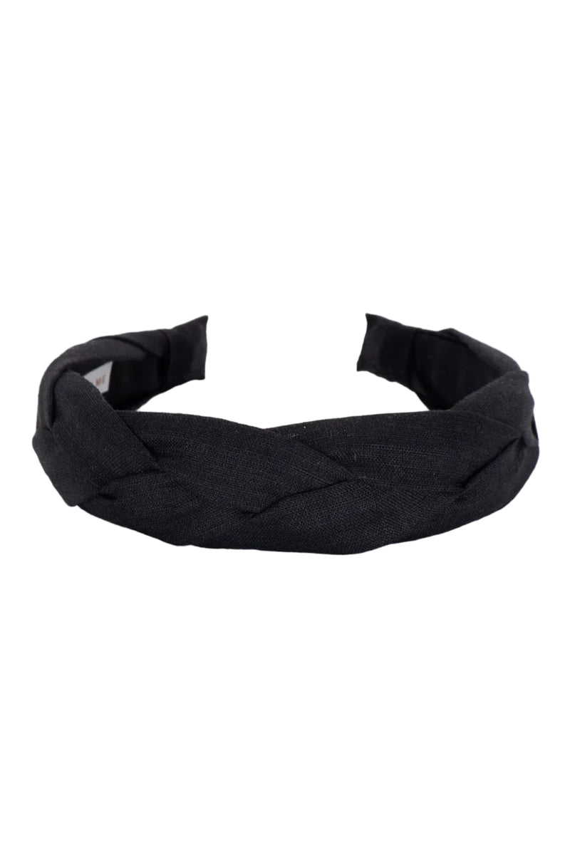 Linen Braided Headband • Black