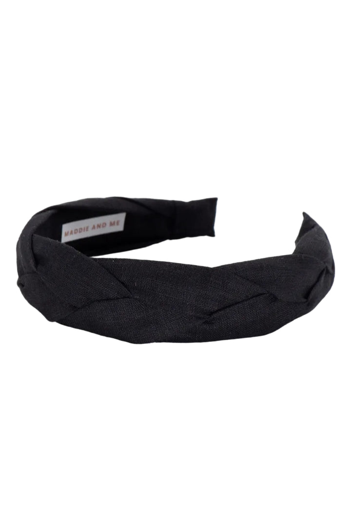 Linen Braided Headband • Black