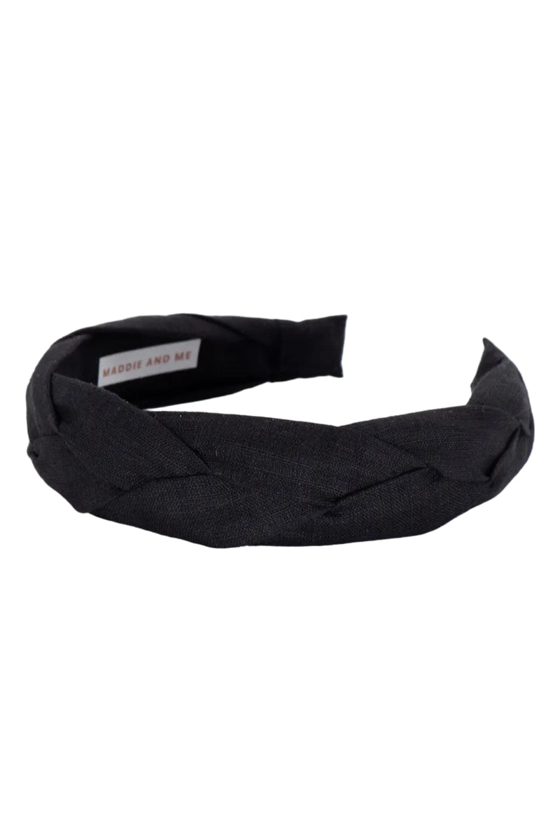 Linen Braided Headband • Black