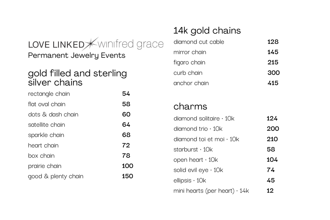 Love Linked Permanent Jewelry @ embellish chicago