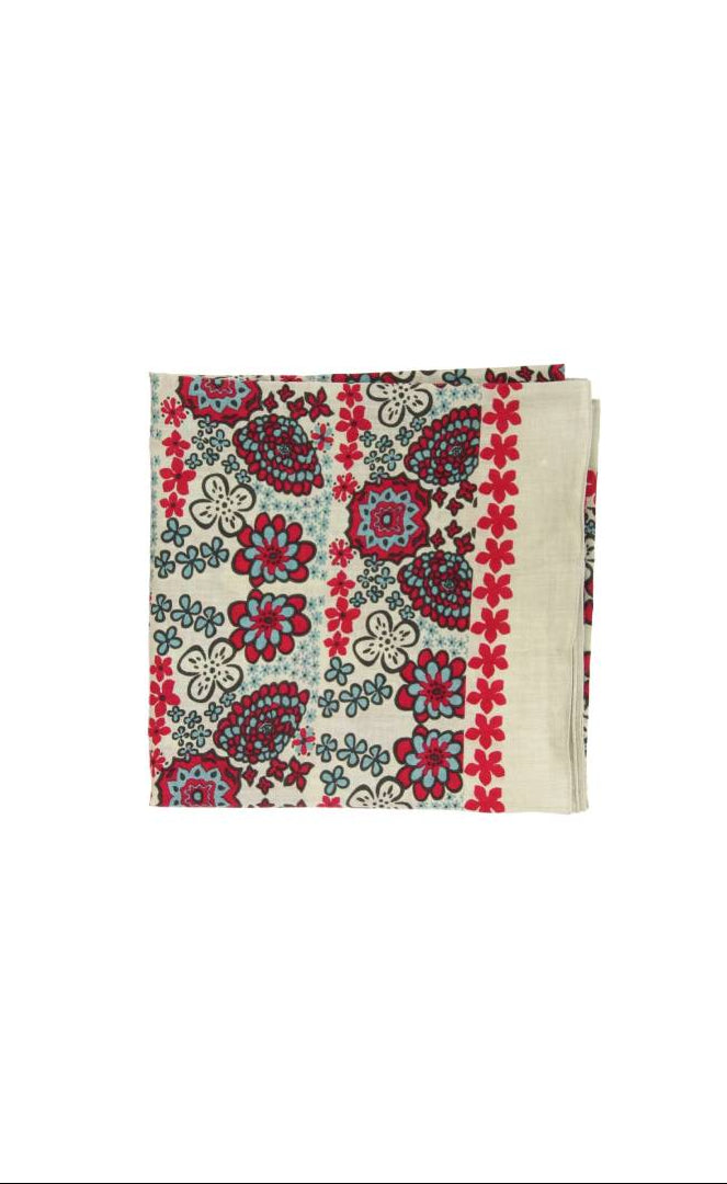 Hawai Square Organic Cotton Scarf • Red