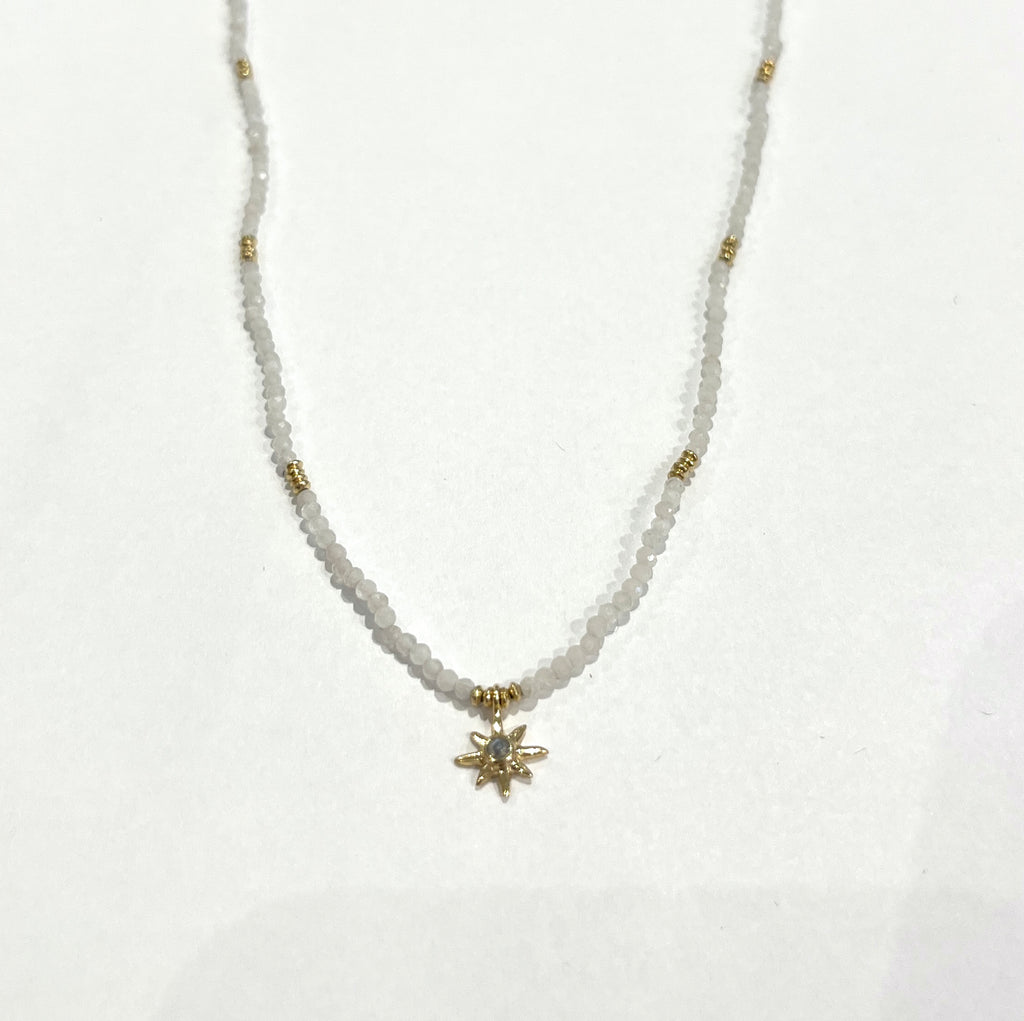 Star Bead Necklace • Moonstone