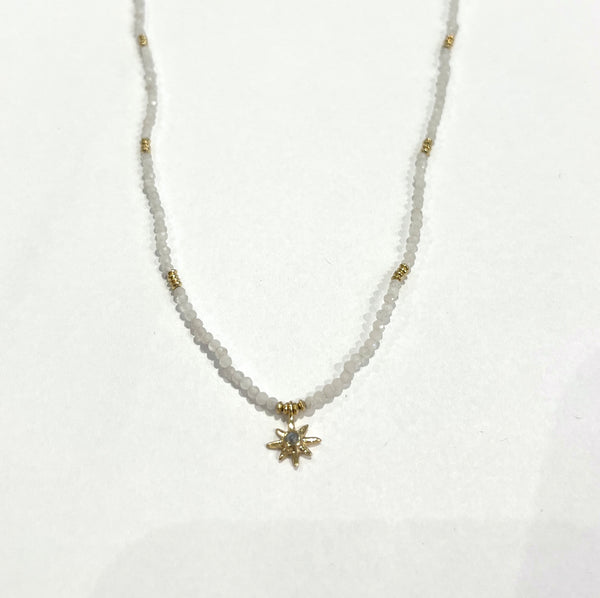 Star Bead Necklace • Moonstone