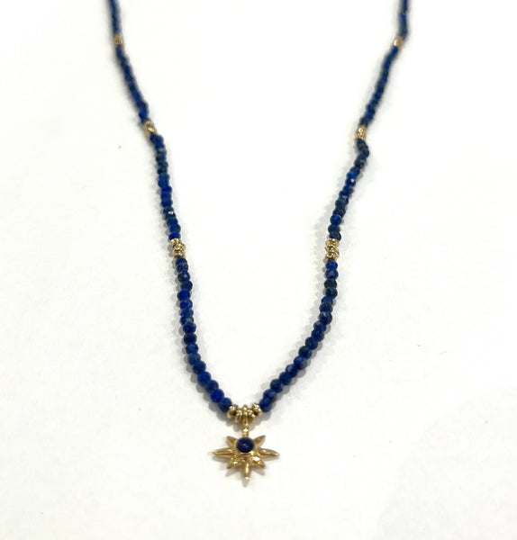 Star Bead Necklace • Lapis