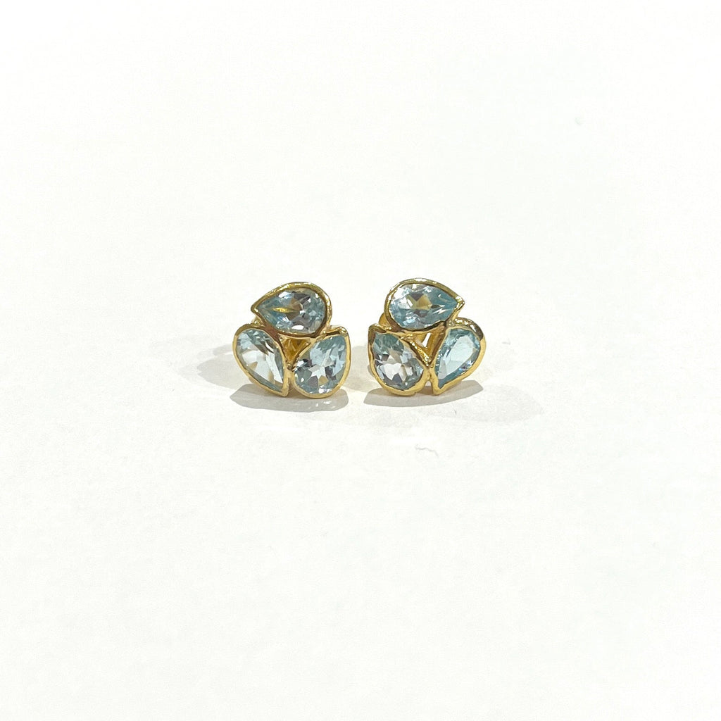 Trio Cluster Earrings • Blue Topaz