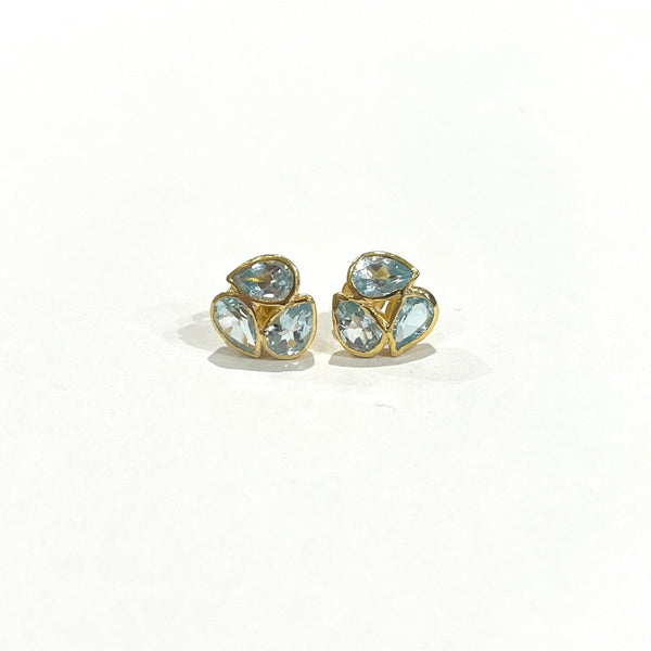 Trio Cluster Earrings • Blue Topaz