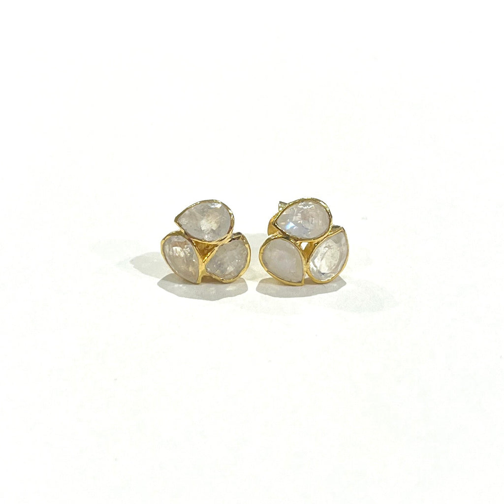 Trio Cluster Earrings • Moonstone