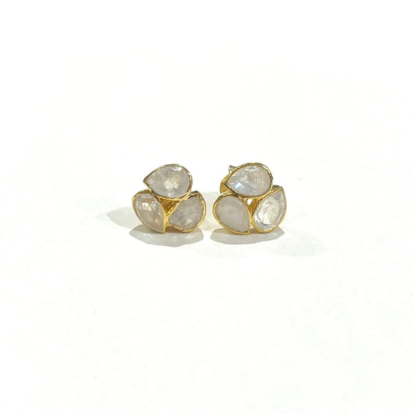 Trio Cluster Earrings • Moonstone