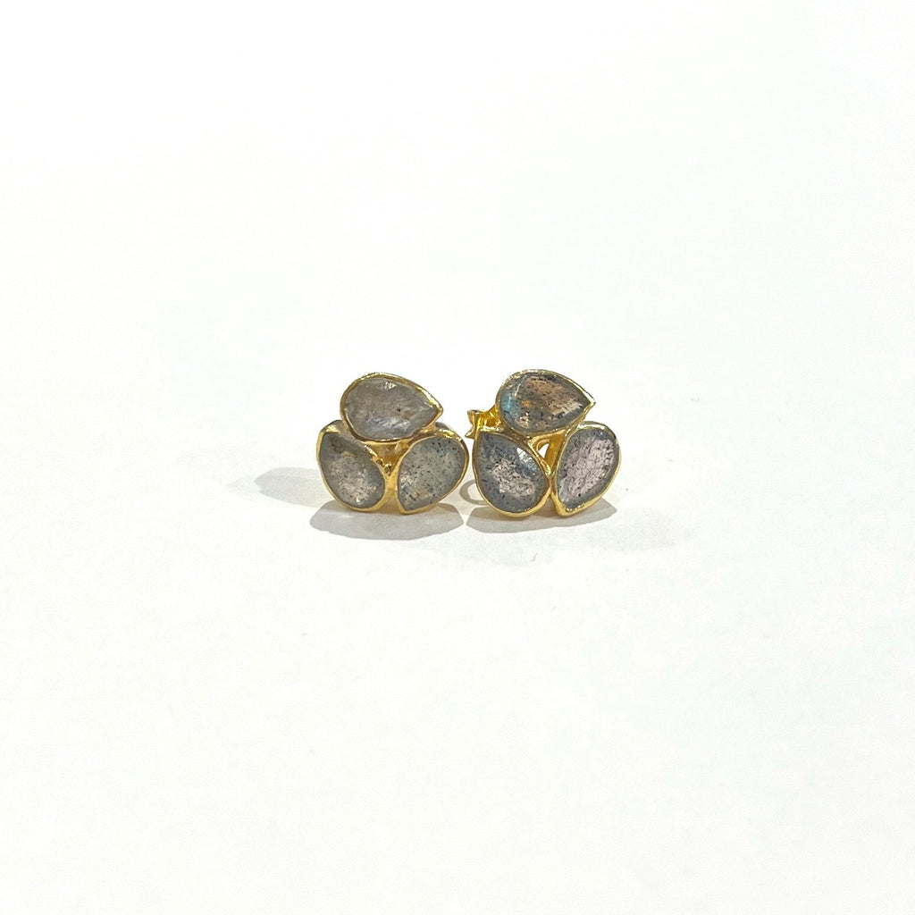Trio Cluster Earrings • Labradorite