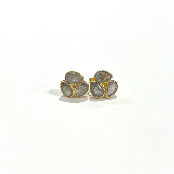 Trio Cluster Earrings • Labradorite