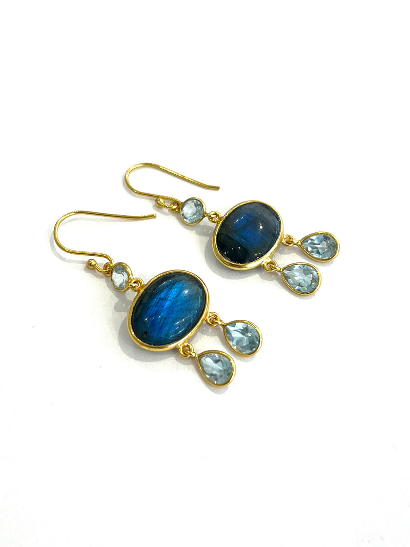 Quad Earrings • Labradorite