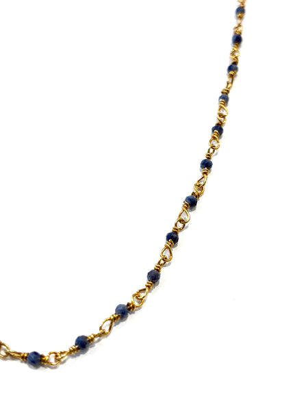 Satellite Bead Necklace • Lapis