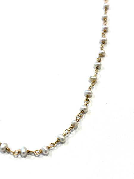 Satellite Bead Necklace • Pearl