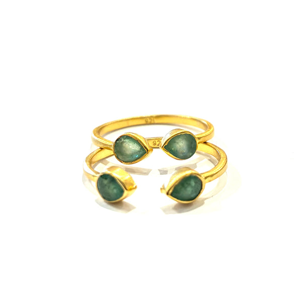 Lotus Open Ring • Emerald