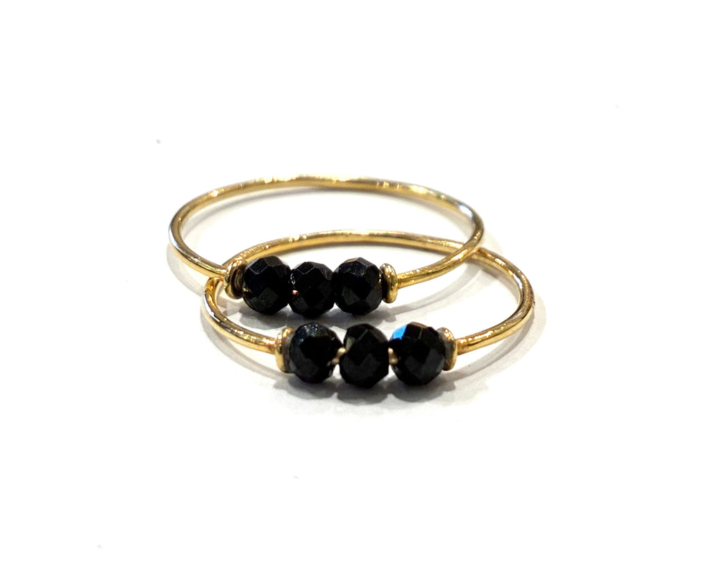Trio Stone Rings • Black Spinel