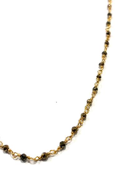 Satellite Bead Necklace • Pyrite