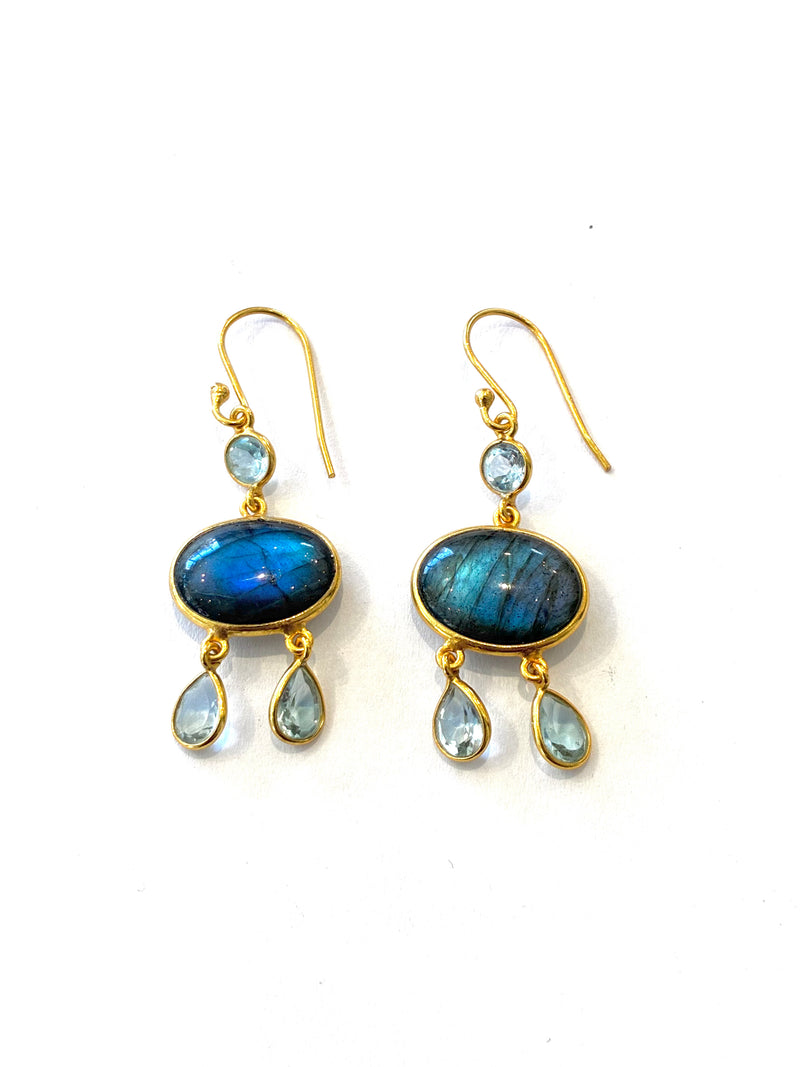 Quad Earrings • Labradorite