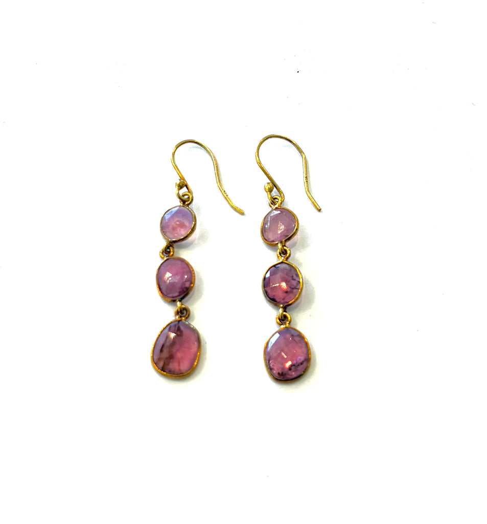 Droplet Trio Earrings • Ruby