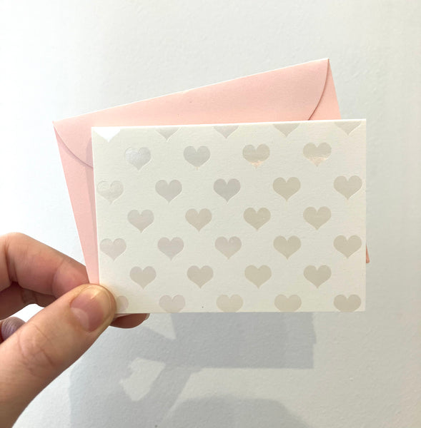 Mini Greeting Card • Shimmer Hearts