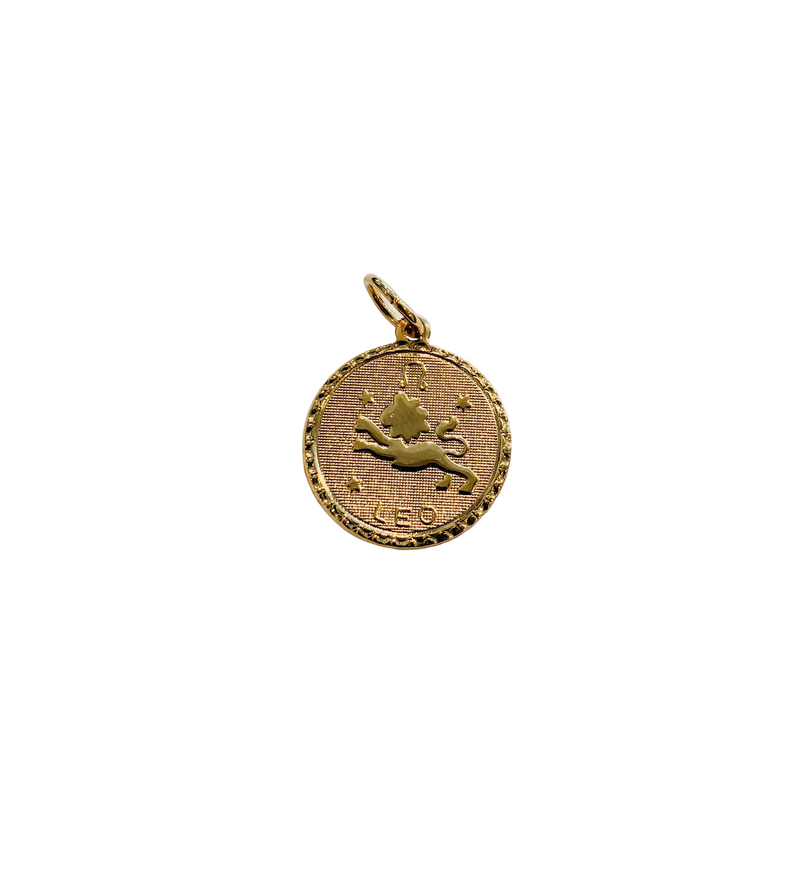 Vintage Gold Zodiac Pendant • Leo