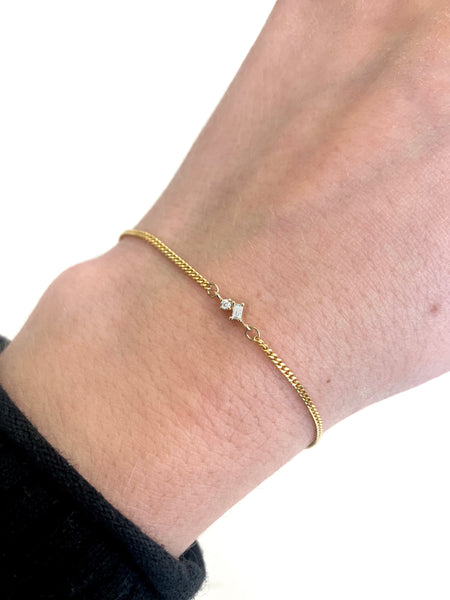 14k Bracelet with Diamond Toi et Moi