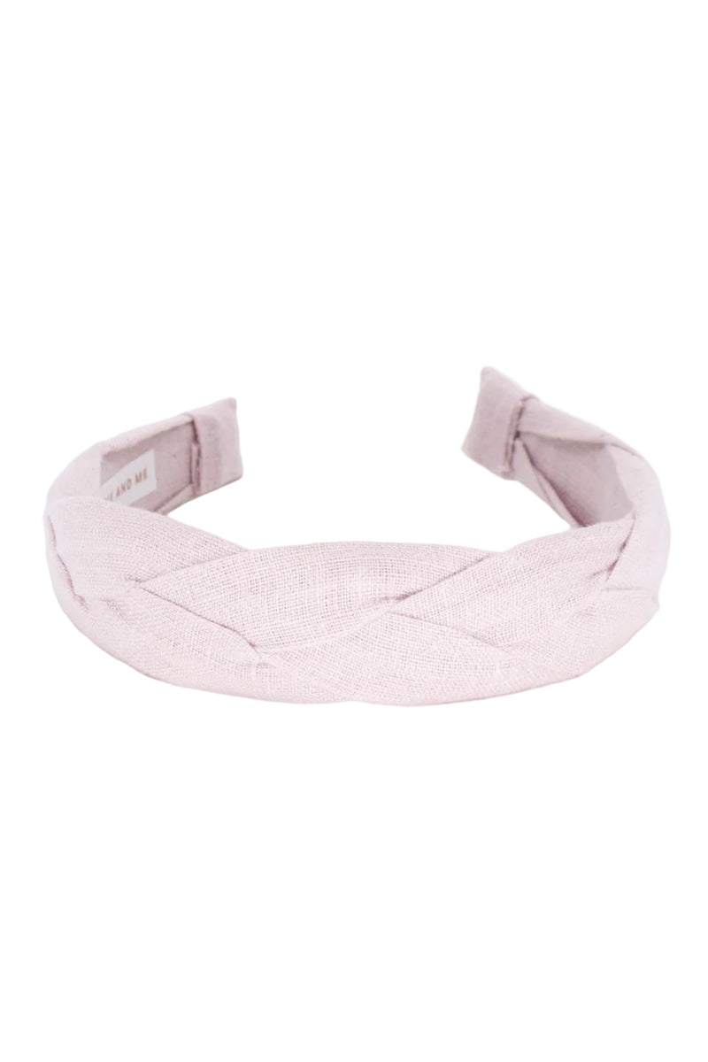 Linen Braided Headband • Light Pink