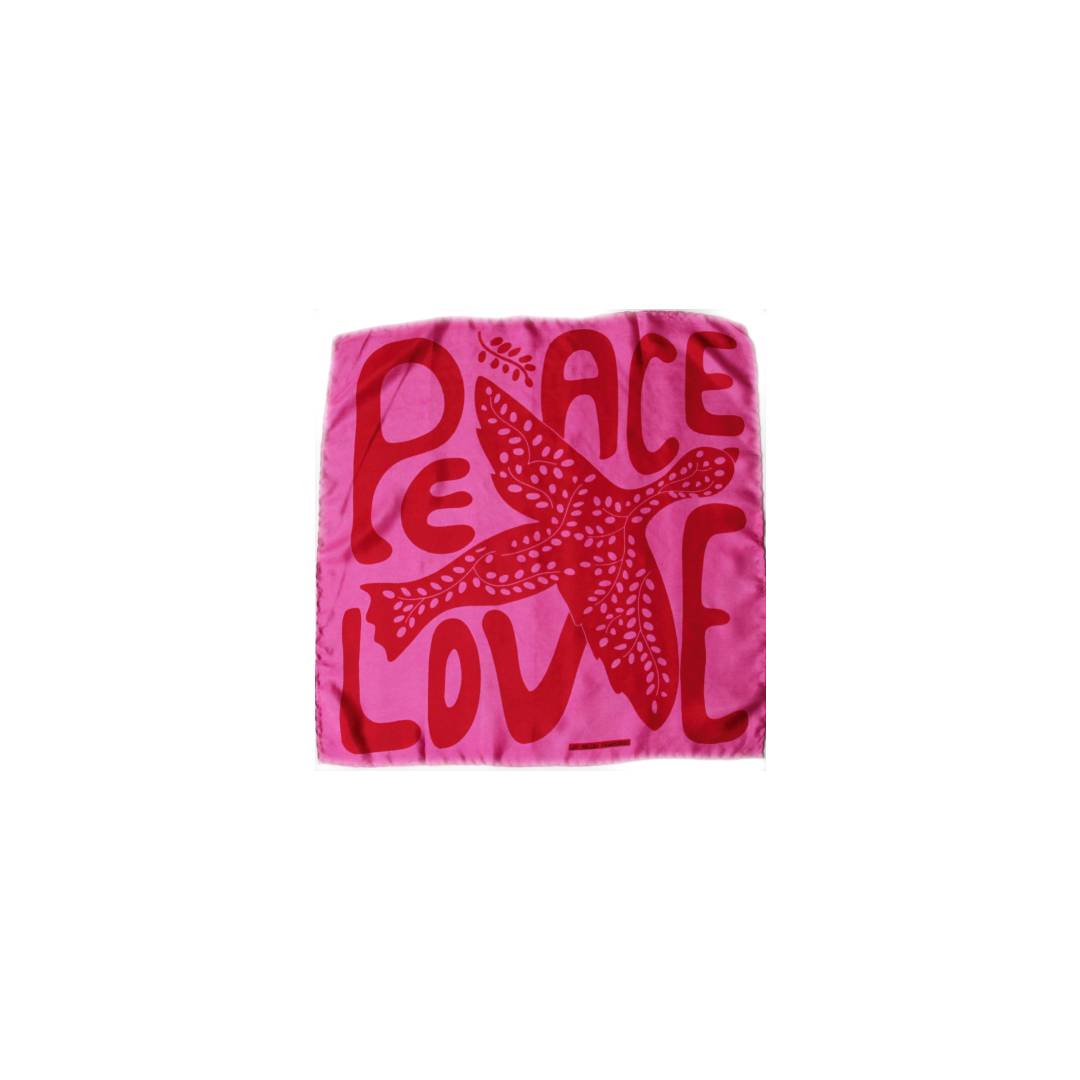 Mini Peace and Love Scarf • Fuchsia