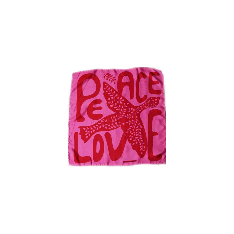 Mini Peace and Love Scarf • Fuchsia