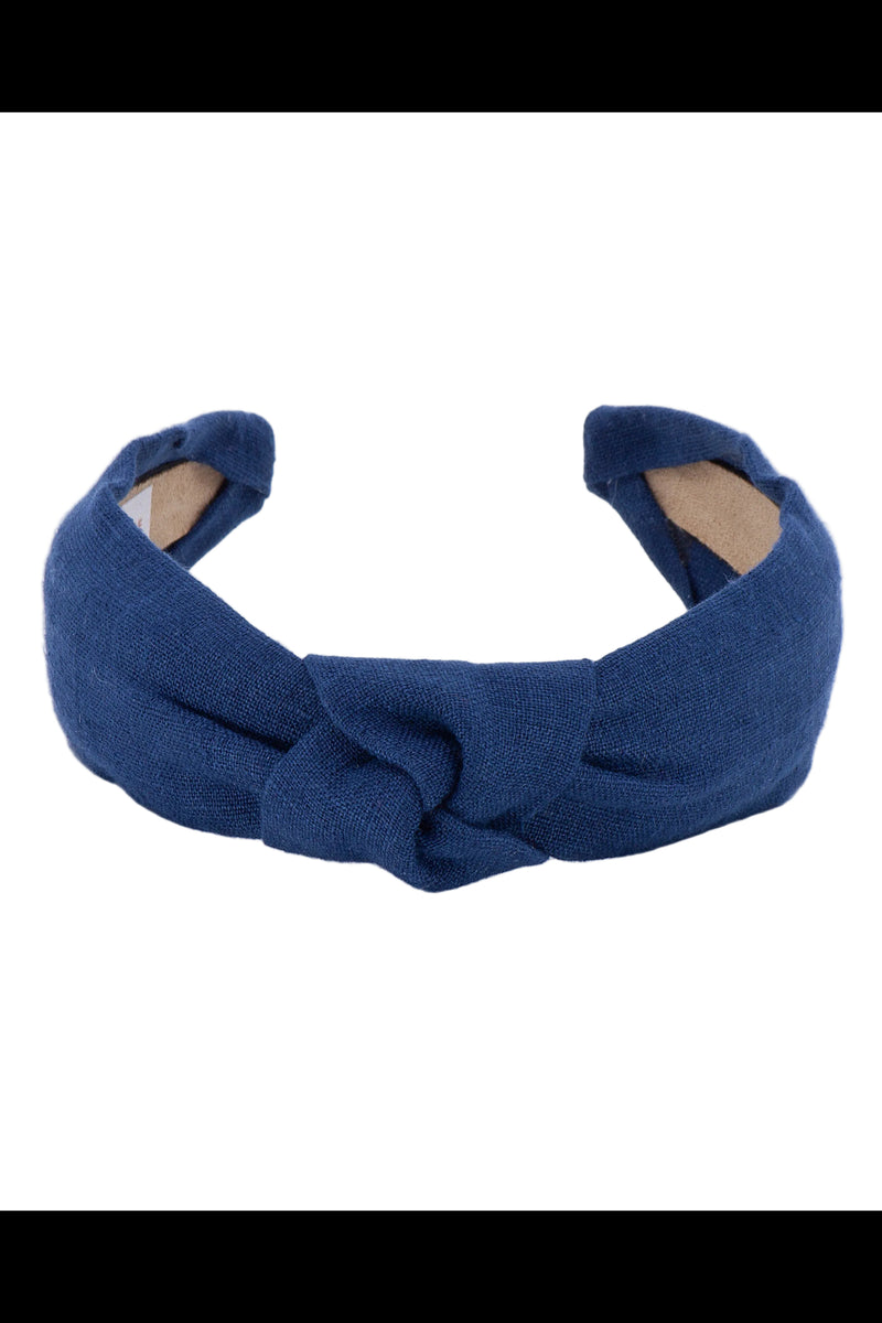 Linen Knot Headband • Navy