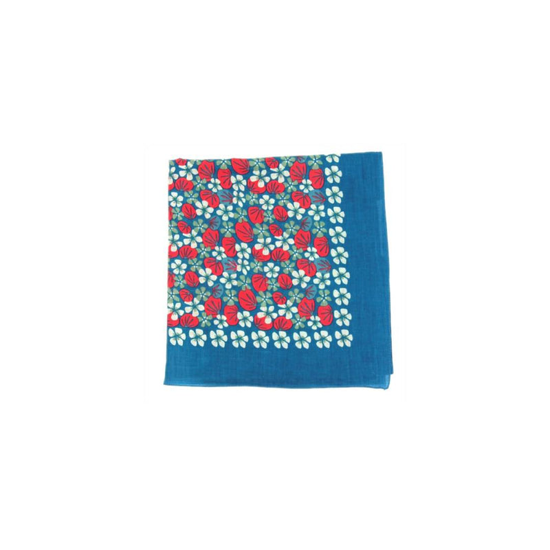 Ondine Square Cotton Scarf • Blue