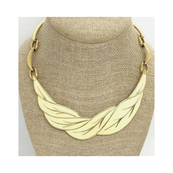 Vintage Monet Choker • Leaf Enamel