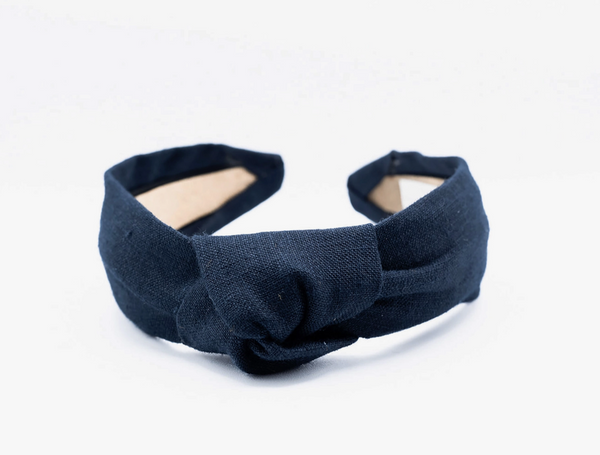 Linen Knot Headband • Navy