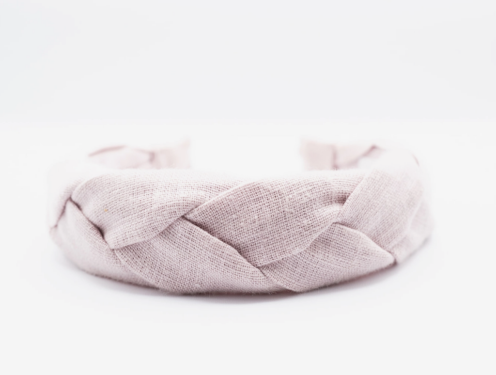 Linen Braided Headband • Light Pink