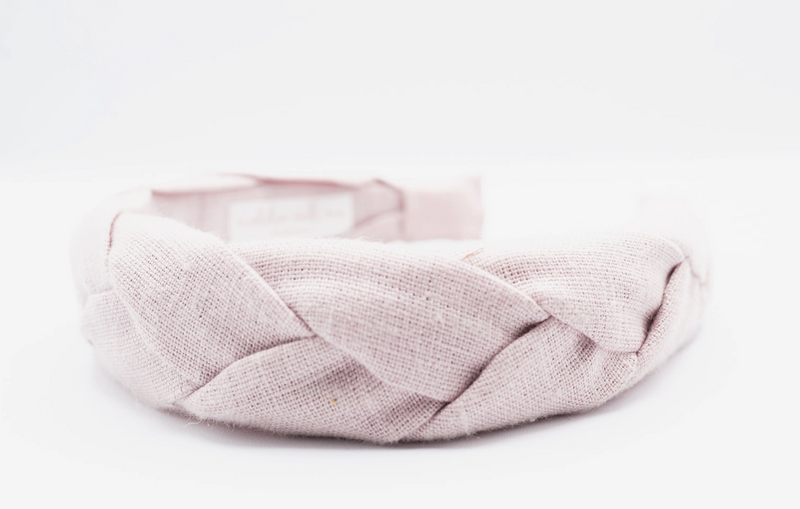 Linen Braided Headband • Light Pink