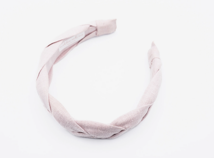 Linen Braided Headband • Light Pink