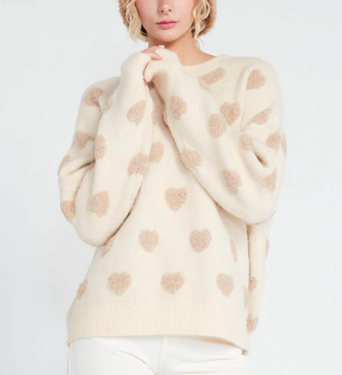 Fuzzy Heart Sweater