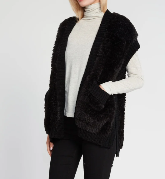 Faux Fur Knit Vest