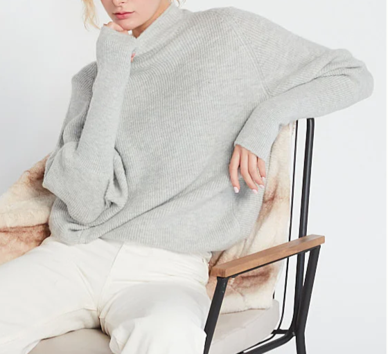 Mockneck Batwing Sweater