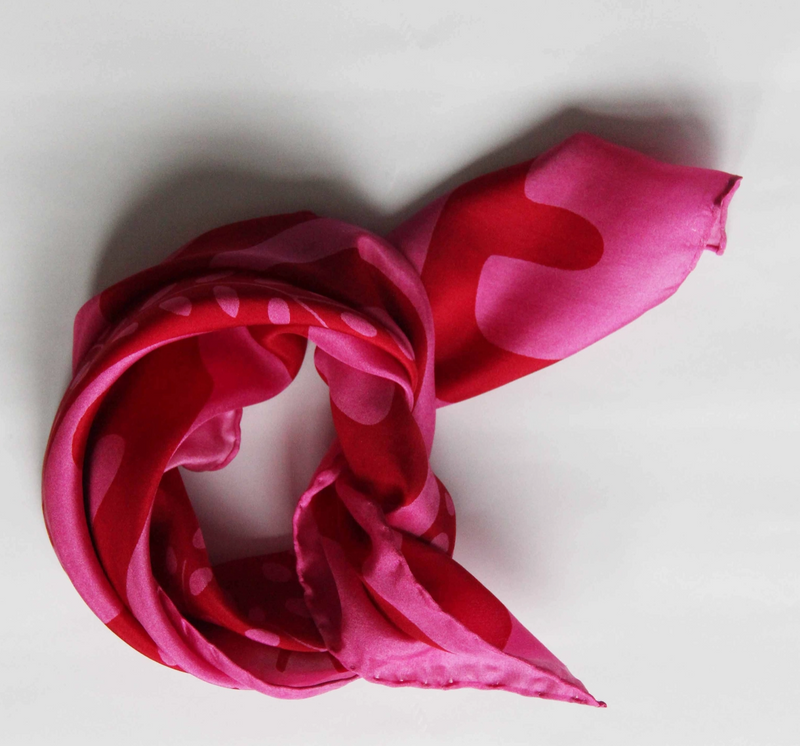 Mini Peace and Love Scarf • Fuchsia