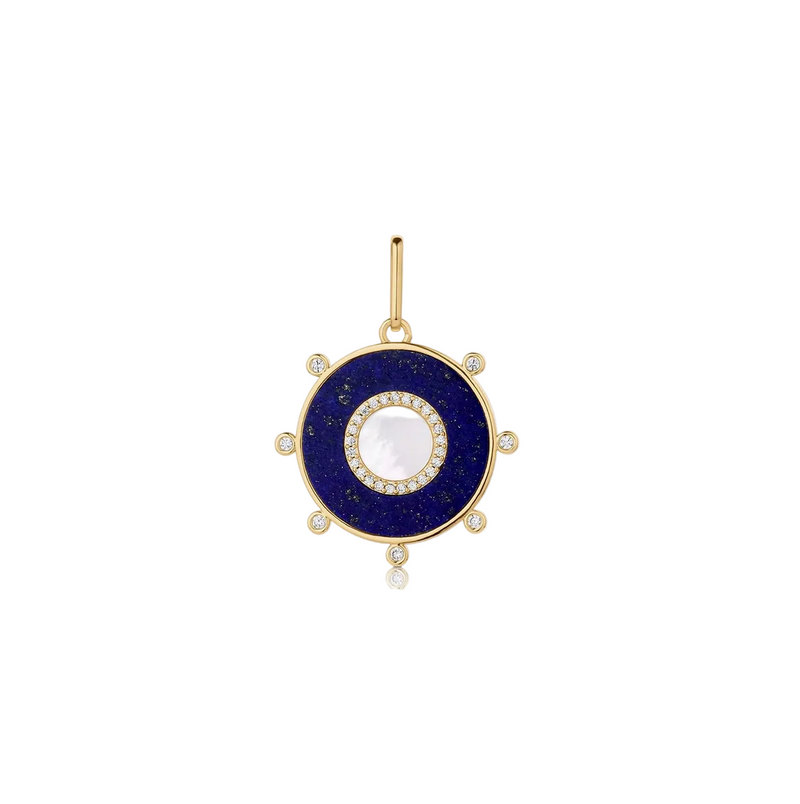 Soleil Lapis and Mother of Pearl Charm