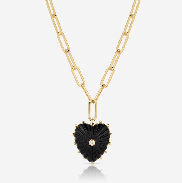Malene Onyx Heart Necklace