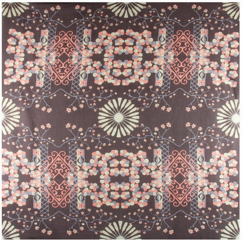 Mariko Square Cotton Scarf • Brown