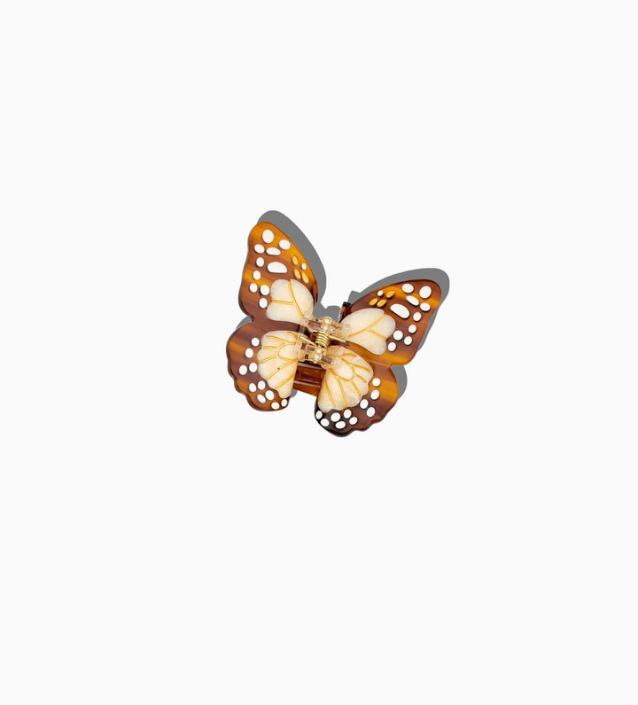 Mini Monarch Hair Claw • Brown