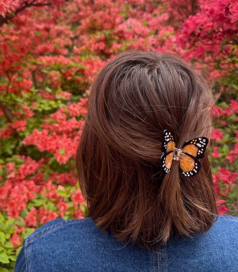Mini Monarch Hair Claw • Orange