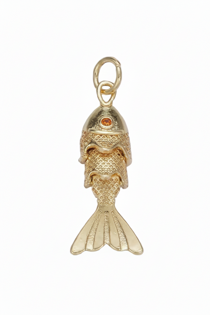 Orange Articulate Fish Charm
