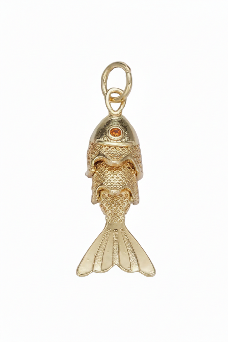 Orange Articulate Fish Charm