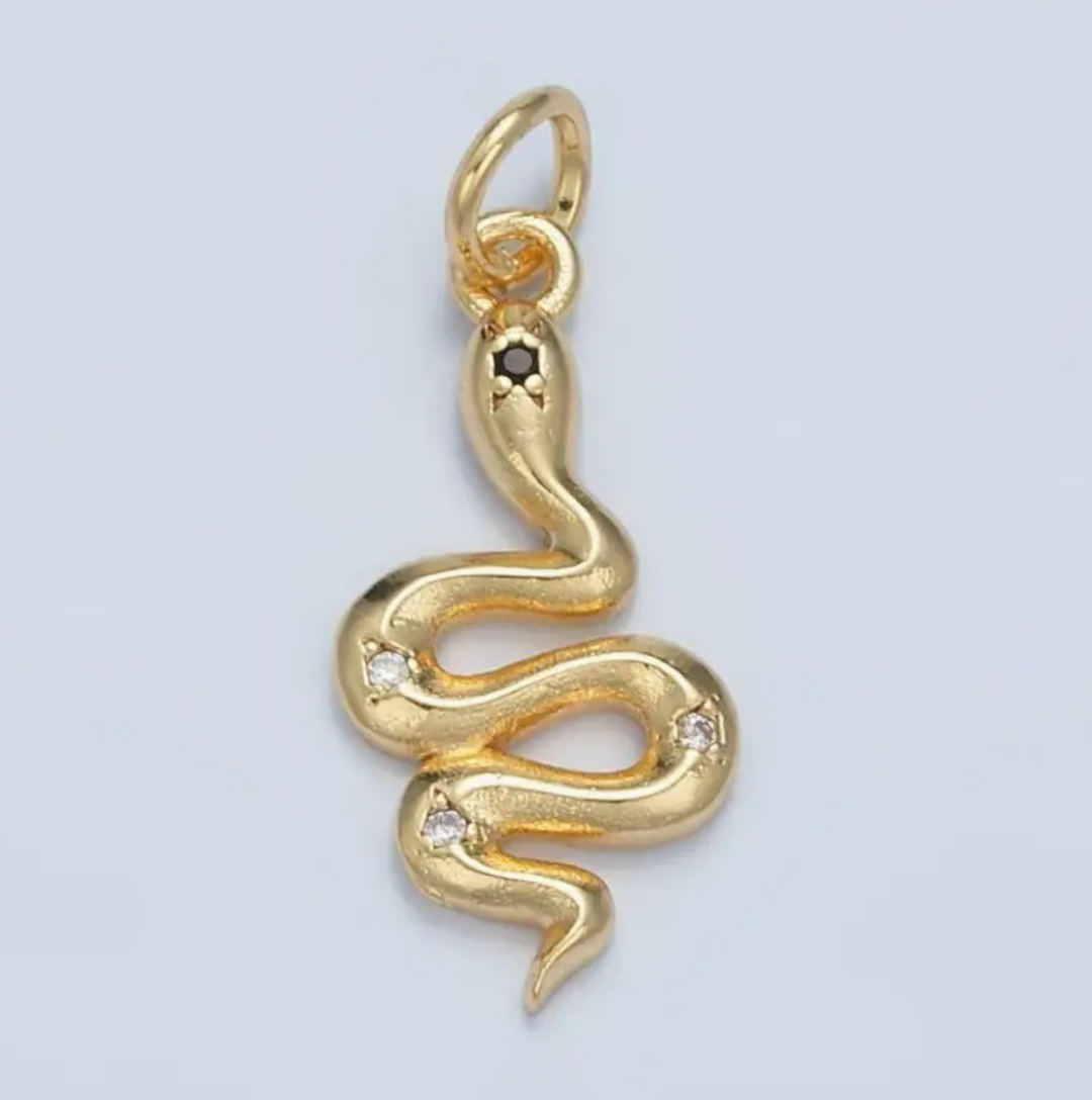 Black CZ Snake Charm