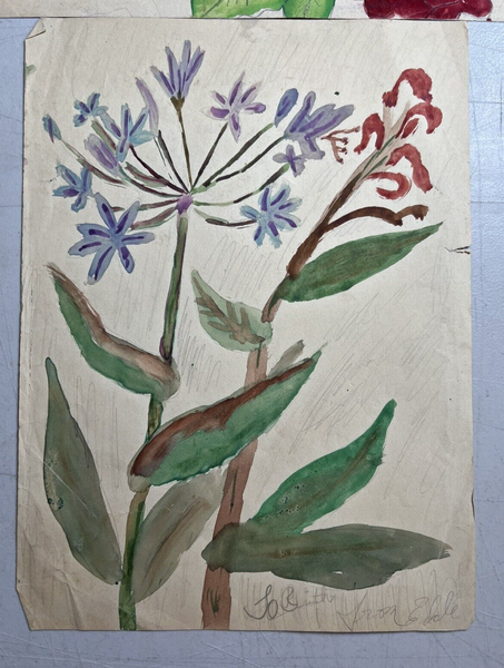 Vintage Flower Gouache Painting No. 1